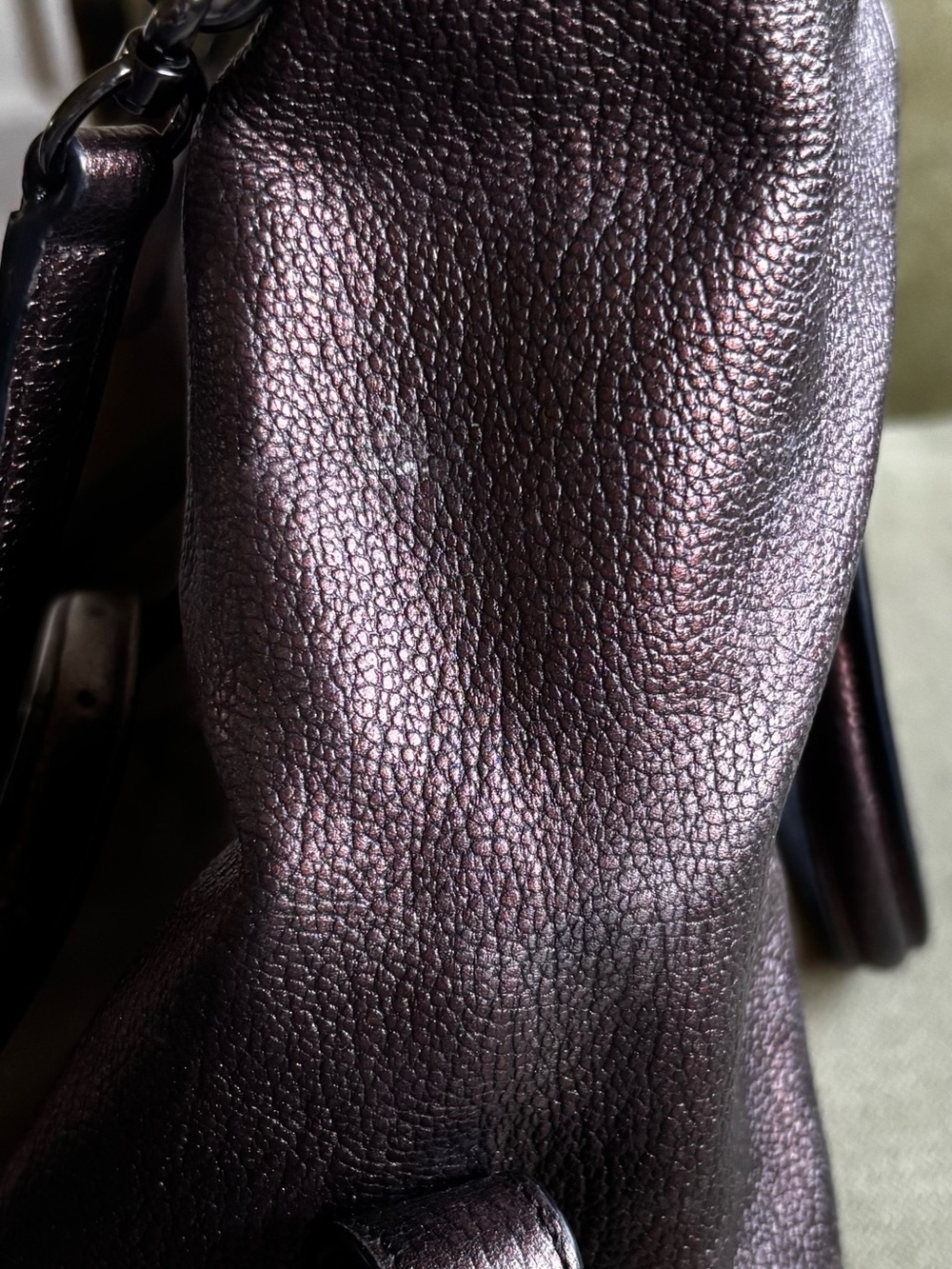 Coach Metallic Brown Pebbled Leather Satchel - Picture 7 of 12